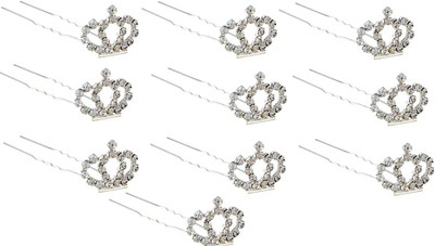 

Pink Rose Princess Crown Hair Pin(White)