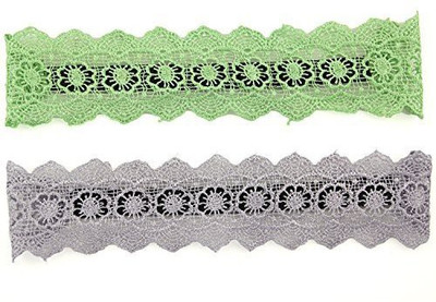 

Evolatree Lace Ribbon Stretch Headband - 2 Piece Set - Purple & Green Head Band(Multicolor)