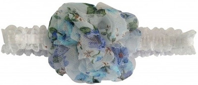 

NeedyBee Soft Lace Floral Fabric Net Flower Head Band(White, Blue)