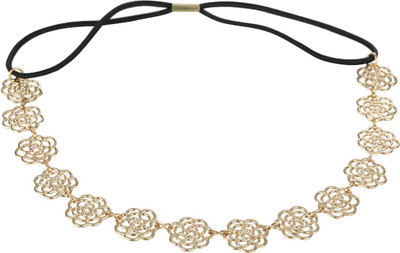 

Amour Floral Design Hair Band(Gold, Black)