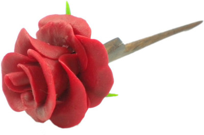 

Advance Hotline Hand made wooden Juda pin with procelain clay work Hair Pin(Multicolor)