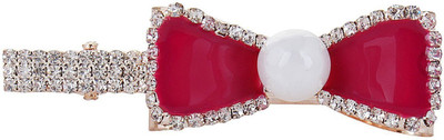 

Fayon Chic Stylish Pink Bow Stylish Pearl Hair Pin(Pink)