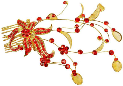 

Muchmore Unique Red Color Crystal Work Ethnic Fashion Hair Clip For Kids & Girls Jewelry Hair Clip(Red)