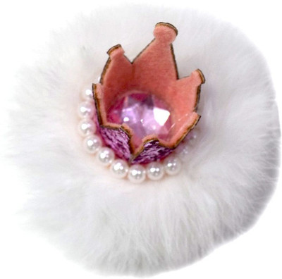 

Pinkblueindia Crown Style with Soft Fur and Pearls Hair Clip(White)
