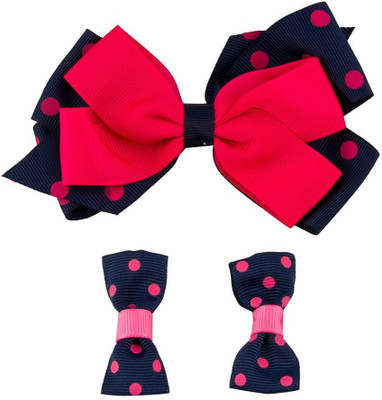 

Babies Bloom Christmas Red and Black Bow and Hair Clip(Pink, Blue)