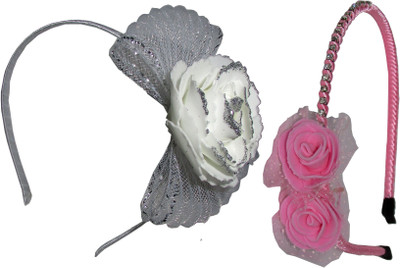 

GD White Bow & Pink Floral Hair Accessory Set(Pink, White)