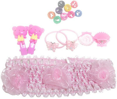

Y & J Hair Band, Clutcher, Rubber Band, Beads, Clip Hair Accessory Set(Pink)