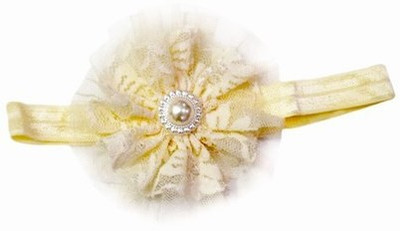 

Pinkblueindia Net Flower on Top Pearl Head Band(Yellow)