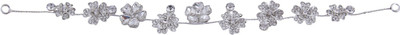 

Pink Rose Floral Charm Bridal Hair Chain(White)