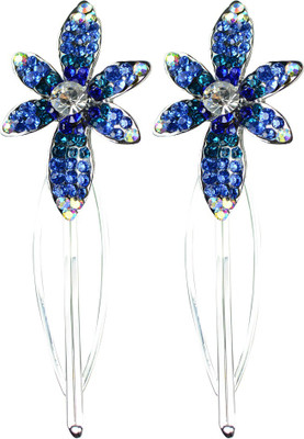 

Glitters Online Blue Colour American Diamond Hair Pin(Blue)