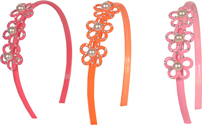 

Sagunya Casual Combo Hair Band(Red, Orange, Pink)