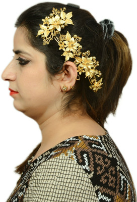 

Mansiyaorange Latest Trendy Exclusive New Premium Collection Hair Accessory Set(Gold)