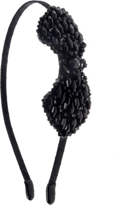 

The Ethnic Wears Metal Alloy, Silk Covered, Beeds, Crystal & CZ Stones, etc. Hair Band(Black)