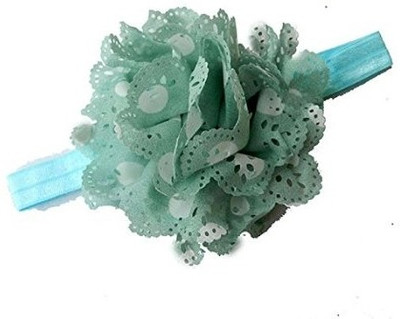 

Pikaboo Big Flower Polka dots seablue white Head Band(Blue)