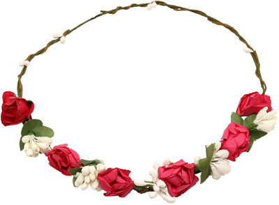 

Sanjog Rosie Floral Hairband/ Tiara for Parties & Weddings(Adjustable) Head Band(Multicolor)