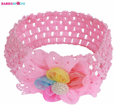 

Babies Bloom Gilrs Lace Baby Headwrap - Pink Hair Band(Pink)