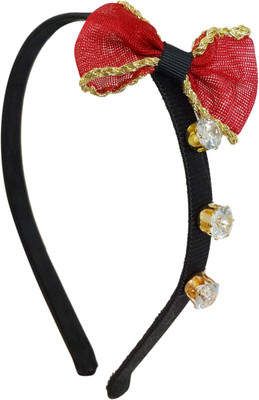 

Ammvi Creations Triple CZ Solitaire Bow-Tie Exclusive Party for Women Hair Band(Red)