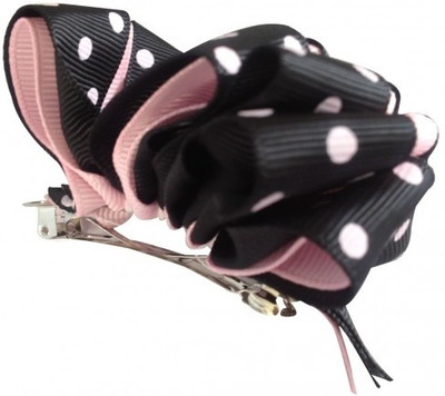 

NeedyBee Bow Hair Clip(Black, Pink)