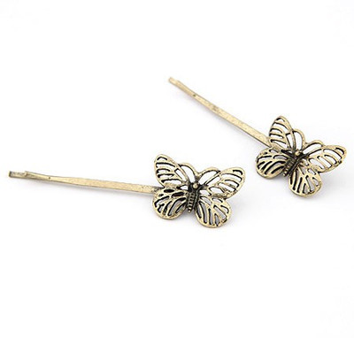 

Crunchy Fashion Contemporary Butterfly Hair Pin(Gold)