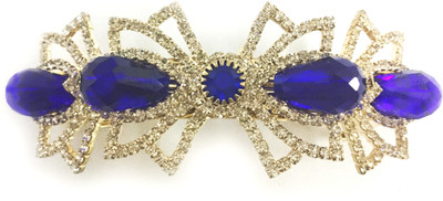 

AccessHer Designer studded back clip hair accessories for Women Hair Clip(Blue)