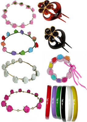 

Samyak Floral Tiara Hair Accessory Set(Multicolor)