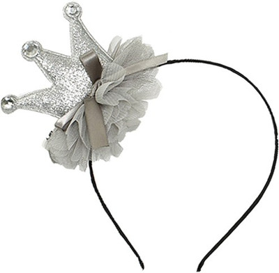 

Young & Forever Cute Princess Glitter Crown Hair Band(Silver, Grey, Black)