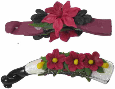 

Advanc Hotline Porcelain clay work fancy banana clip (Combo of 2) Hair Clip(Multicolor)
