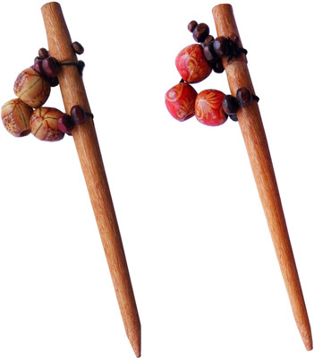 

CraftEra Wooden Stick Hair Pin(Brown)