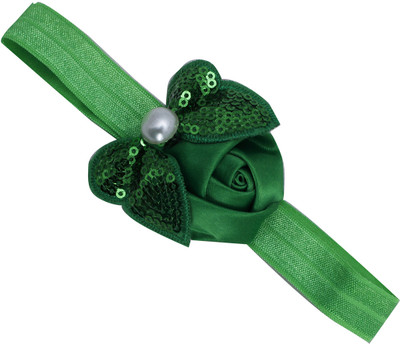

Pikaboo Sequin Bow With Rose Flower Head Band(Green)