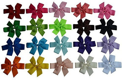 

Bzybel Bzybel 20Pcs Little Girl's 5" Boutique Hair Bow Clips Grosgrain Ribbon Alligator Clips Barrettes Newborn Headbands for Baby Shower Gift Head Band(Multicolor)