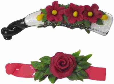 

Advanc Hotline Porcelain clay work fancy banana clip (Combo of 2) Hair Clip(Multicolor)
