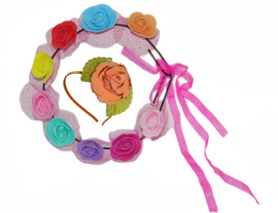 

Juhi Tiara with Bow Floral Hairband Hair Accessory Set(Multicolor)