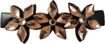 

Ammvi Creations Clear Crystal Bling Exclusive Party for Women Hair Clip(Orange)