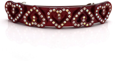 

Be You Maroon Colour Plastic Stones Work Hair Clip(Red)