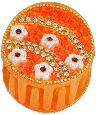 

Maayra Exclusive Designer Hair Claw(Orange, White)