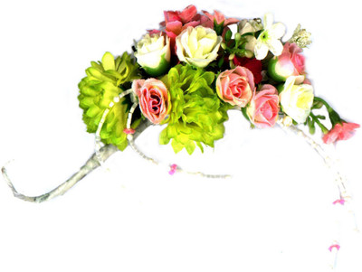 

AmberRoze floral Hair Clip(Green)