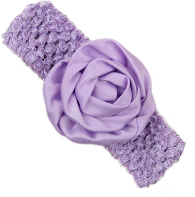 Pikaboo Rolled up Rose on crochet Head Band(Purple)