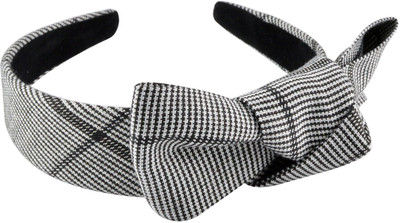

Sarah Checks Knot Hair Band(Grey)