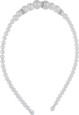

Fayon Contemporary Statement White Pearl Beaded Hair Band(White)