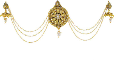 

Vama Fashions Gold Plated Traditional 3 Side Hair Pin(Multicolor)