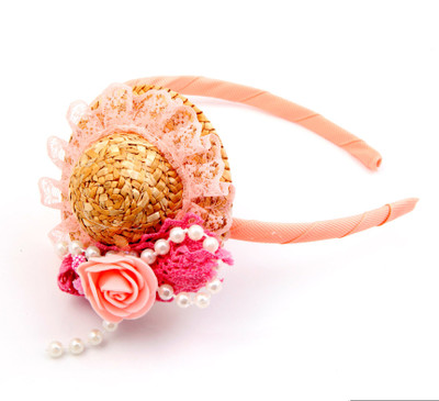 

Sanjog Sanjog Peach Bubbly Hat Style Joot For Girls/Kids Hair Band(Beige)