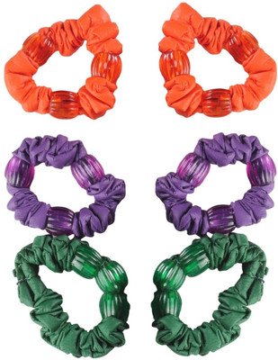 

AccessHer Plain Beaded Leather Rubber Band(Orange, Blue, Green)