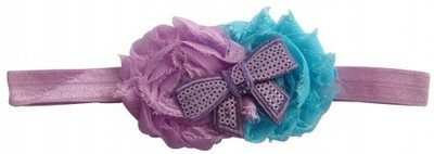 

NeedyBee Soft Embellished with Sequin Bow Head Band(Purple and Blue)
