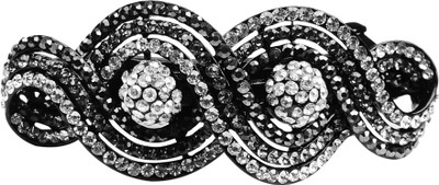 

Glitters Online Blackish Silver Colour American Diamond Hair Clip(Silver)