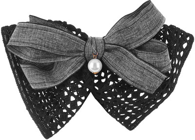 Fayon Chic Style Black Lace Blue Bow Hair Clip(Blue)