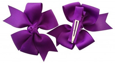 NeedyBee Bow ( Pack of 2) Hair Clip(Purple)