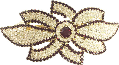 

AccessHer Designer studded back clip hair accessories for Women Hair Clip(Maroon)