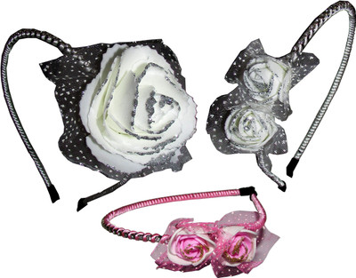 

GD Floral Hairbands Hair Accessory Set(Pink, Grey)