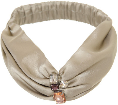 

Hair Drama Company Embellished Turban Head Band(Beige)