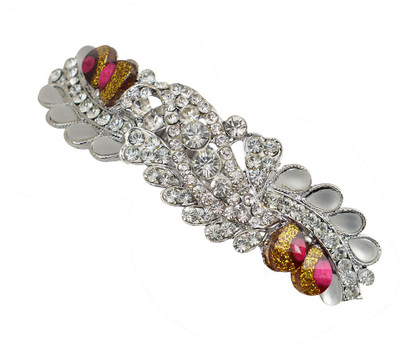 

Taj Pearl Designer Hair Clip(Silver)